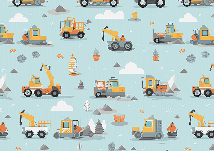 Tool Time, Light Blue - Twist&Fit Roman Blind - Image 7